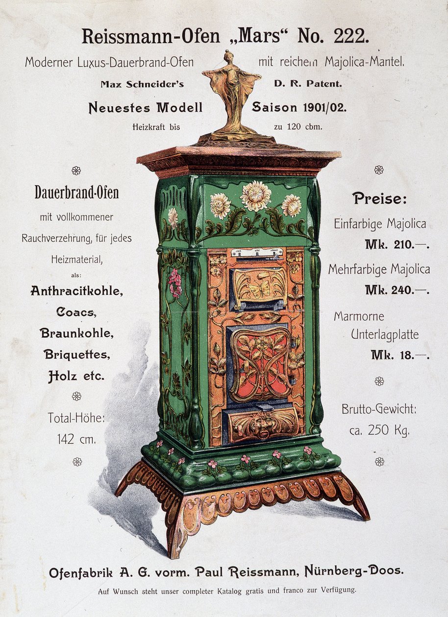 Reklam för Reissmann-Oden (Reissmann Oden) -Tyskland, sent 1800-tal. av German School