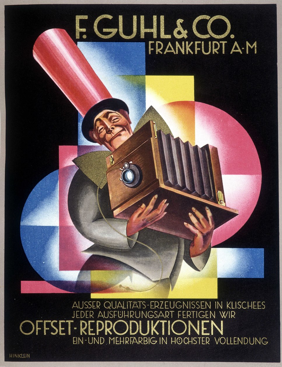 Reklam för den tyska kameratillverkaren Offset. I "" Gebrauchs Graphik"", tysk tidning av German School