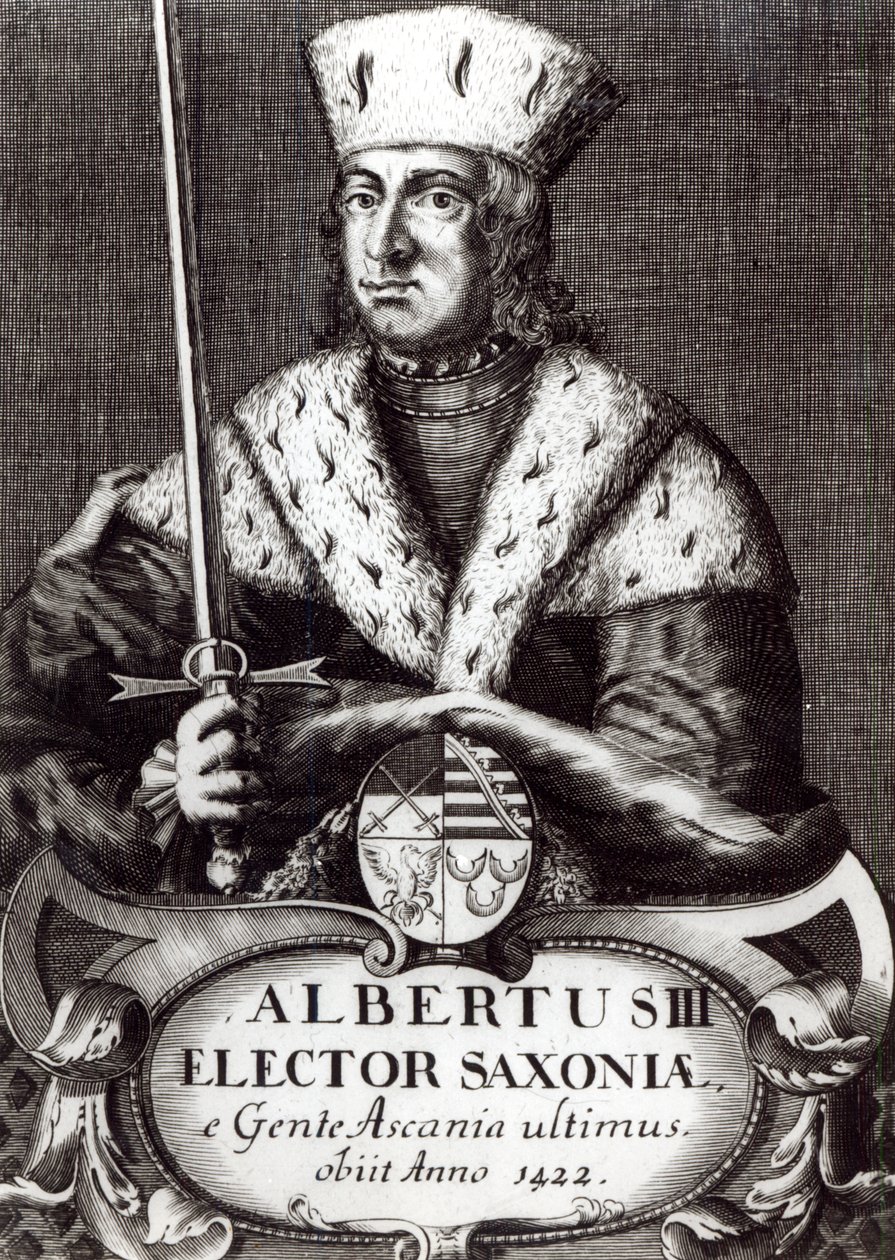 Albert III, den siste kurfursten av Sachsen av den askanska dynastin av German School