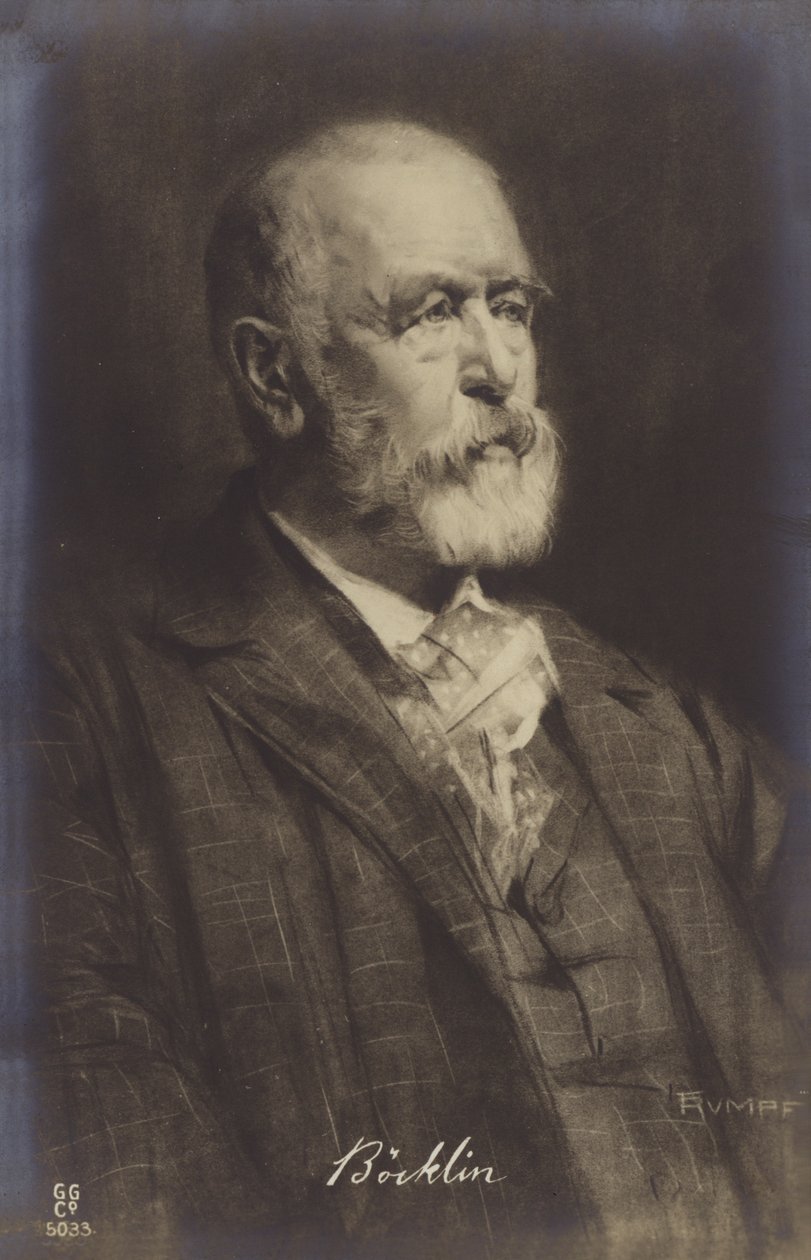 Arnold Boecklin, schweizisk målare (litografi) av German School