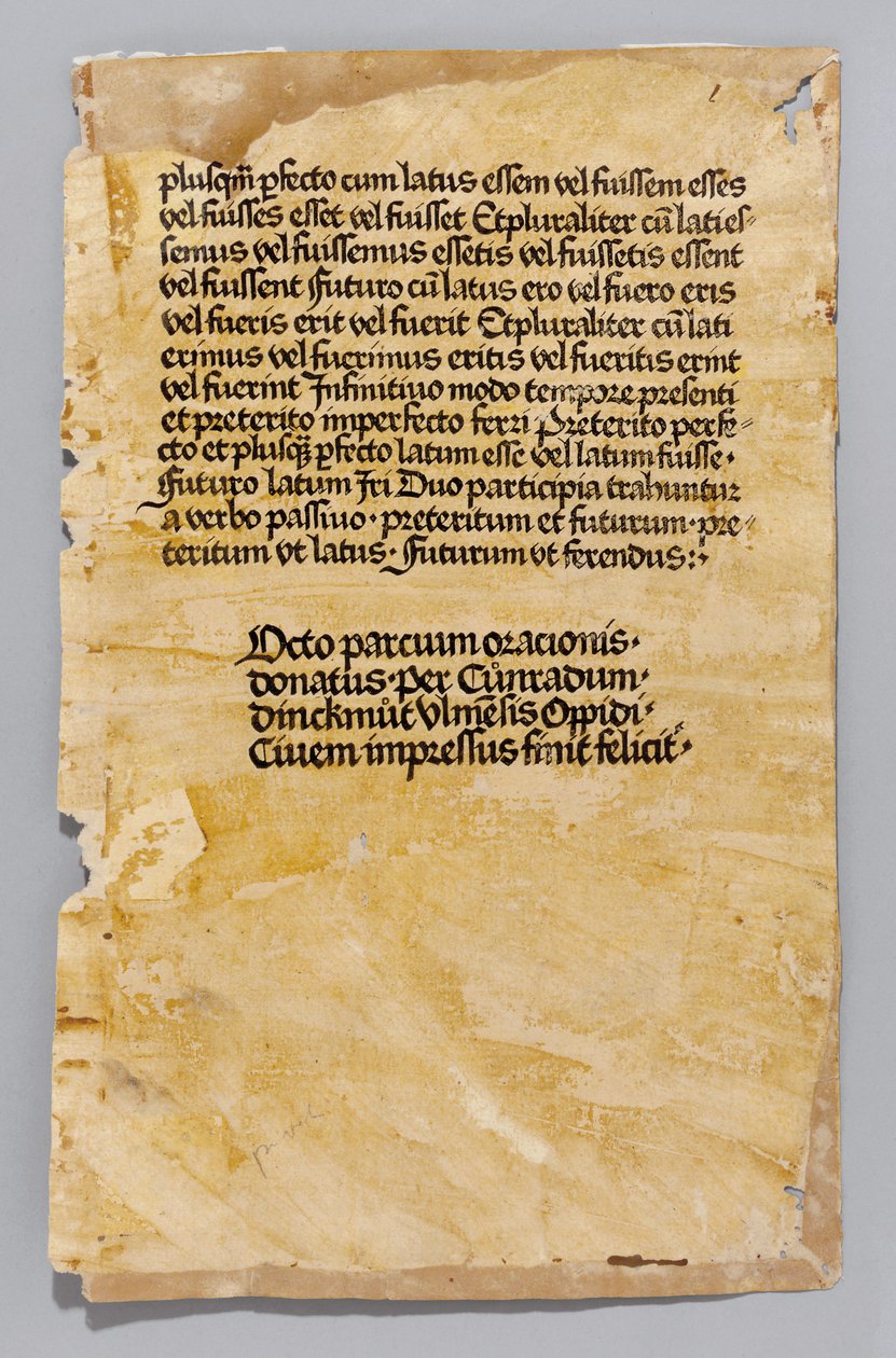 Ars Minor av Aelius Donatus, tryckt av Konrad Dinckmut, Ulm, c.1476-80 (blockbok) av German School
