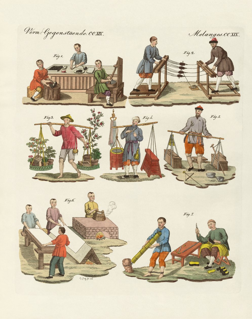 Konst och handarbeten i Kina (färgad gravyr) av German School