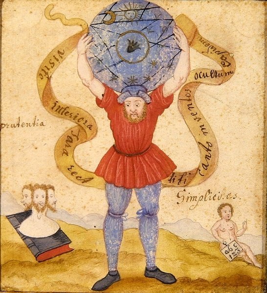 Atlas, ca 1605 (gouache på papper) av German School