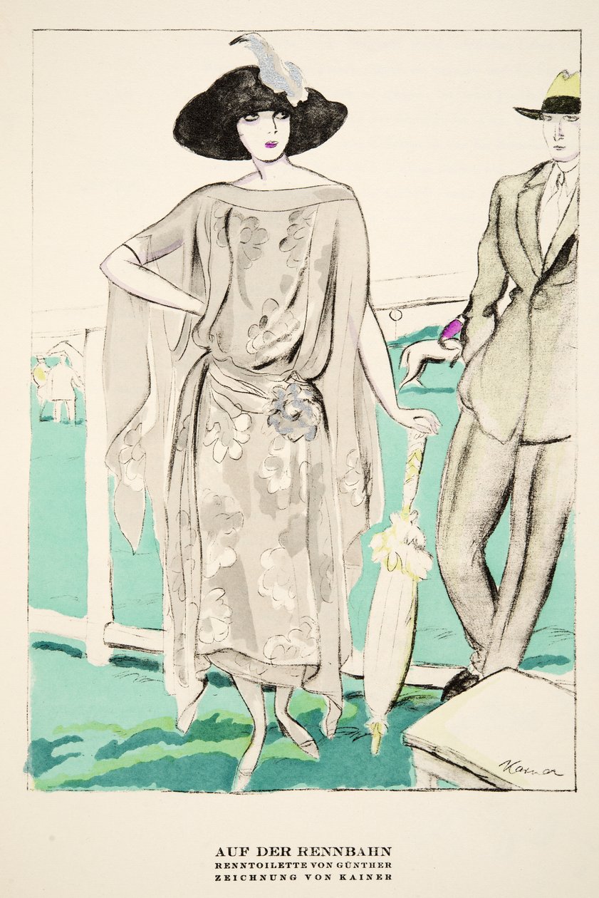"Auf der Rennbahn", reklam för Gunthers tävlingsdräkter, ur Styl, utg.1922 (pochoirtryck) av German School