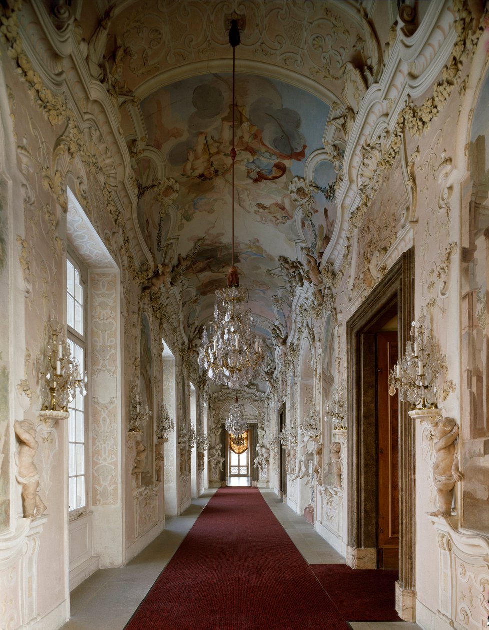Barockkonst: utsikt över Spegelrummet i Ludwigsburg Castle (Ludwigsburg). 1704-1707 Tyskland av German School