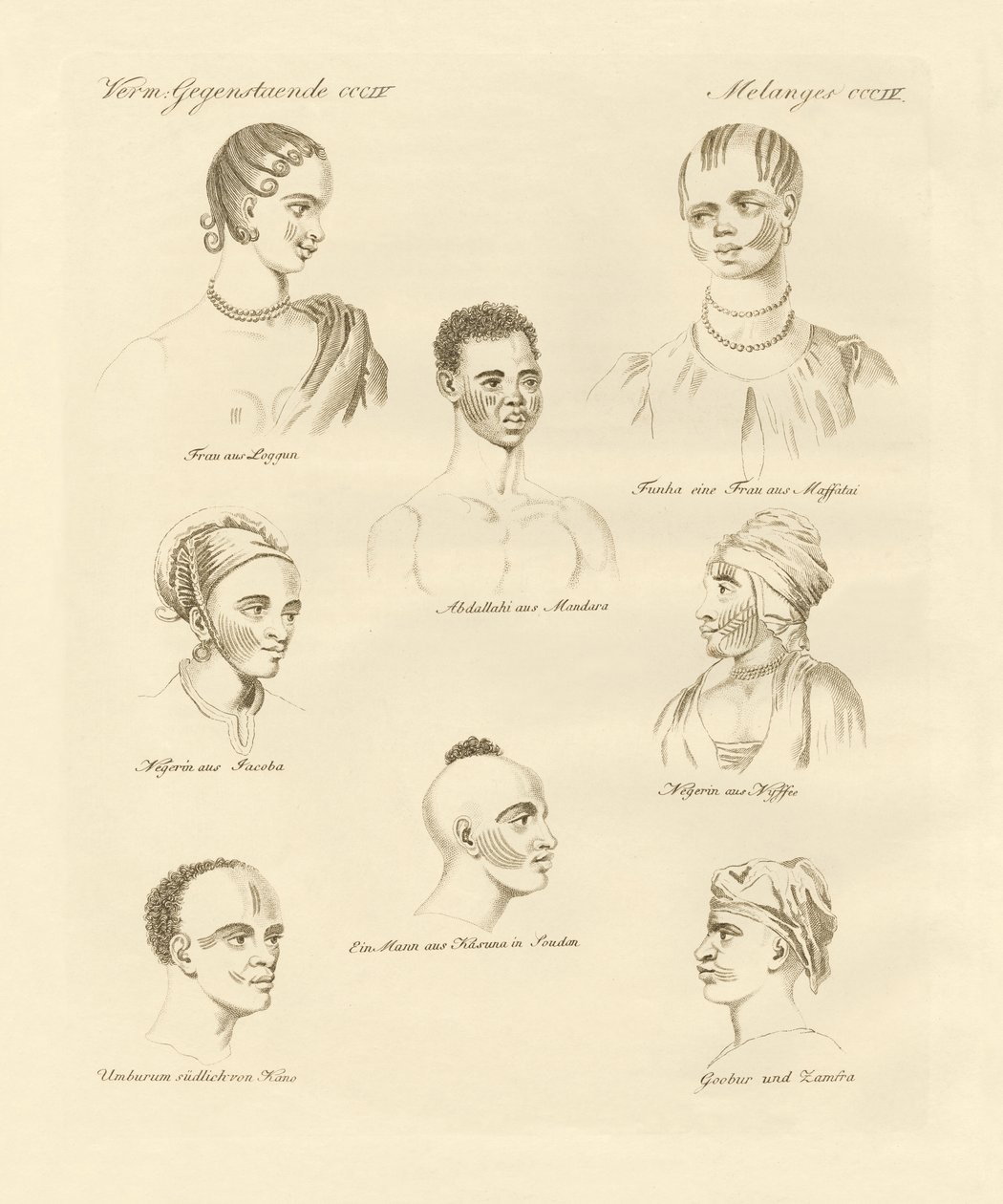 Blacks stam mitt i Afrika (färgad gravyr) av German School