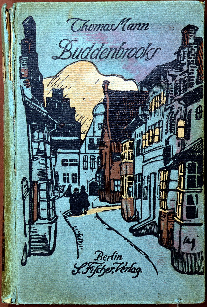 Bokomslag för Buddenbrooks av Thomas Mann (1871-1950) utgiven av S. Fischer, Berlin, 1917 av German School