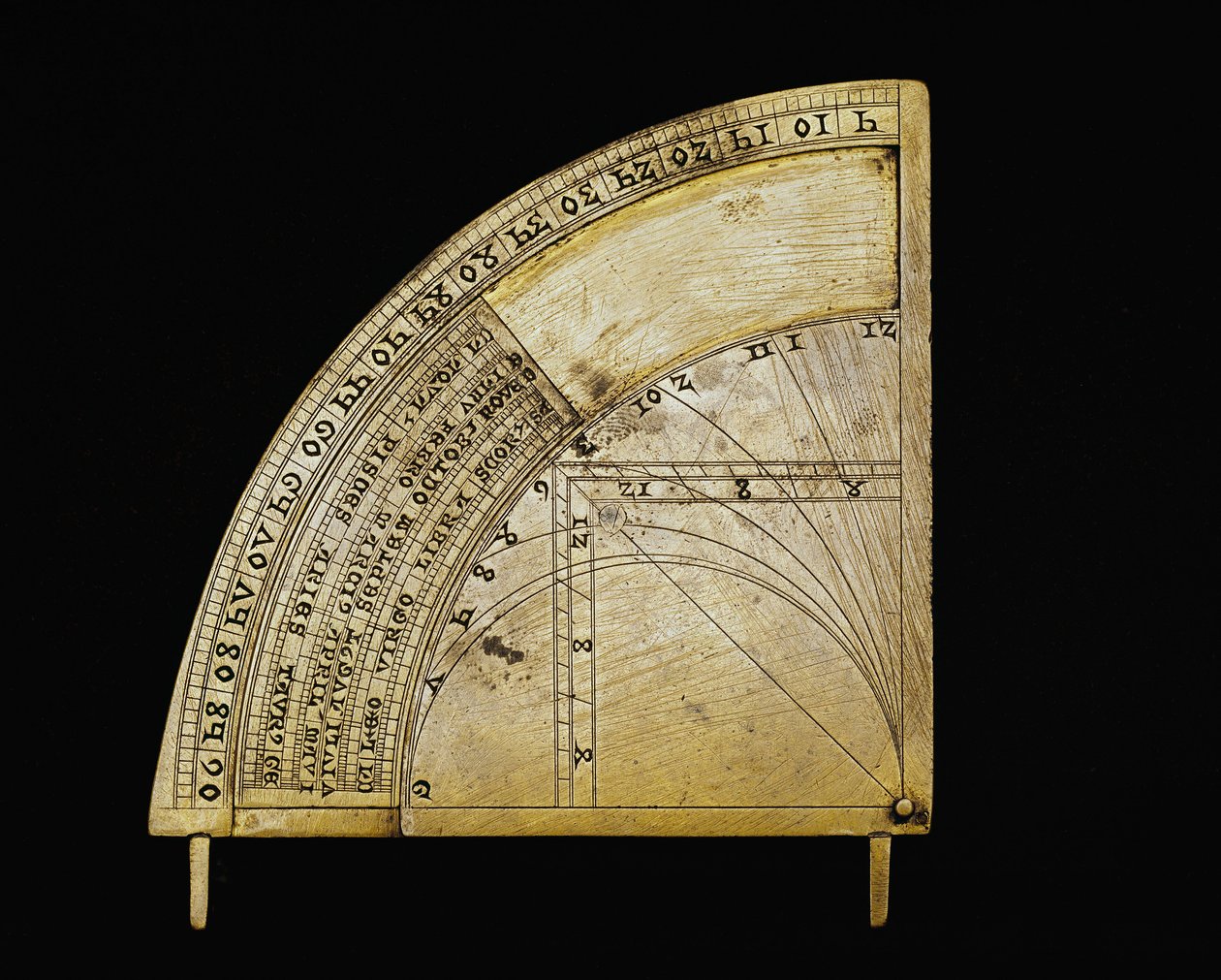 Mässingsurtavla med reglage tillverkad i Tyskland. Radiestorlek 12,2 cm. 1300-talets Florens, institut och museum för vetenskapshistoria av German School