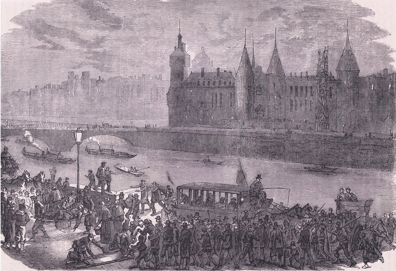Att ta in de sårade, Cassells historia om kriget mellan Frankrike och Tyskland publicerad av Cassell and Company Limited, ca 1890 (litho) av German School