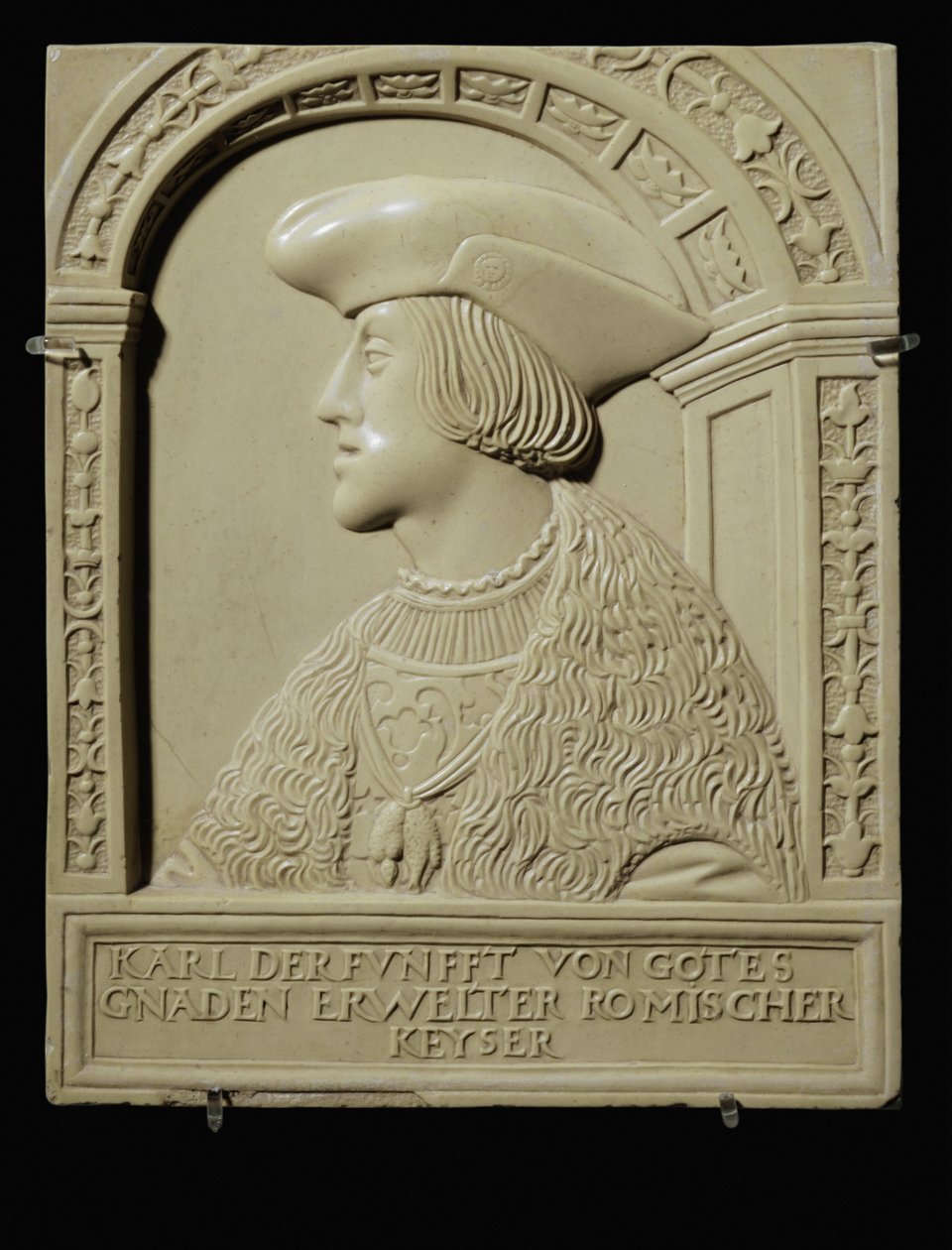 Byst av kejsar Karl V som ung man, efter 1520 ... (kalksten) av German School