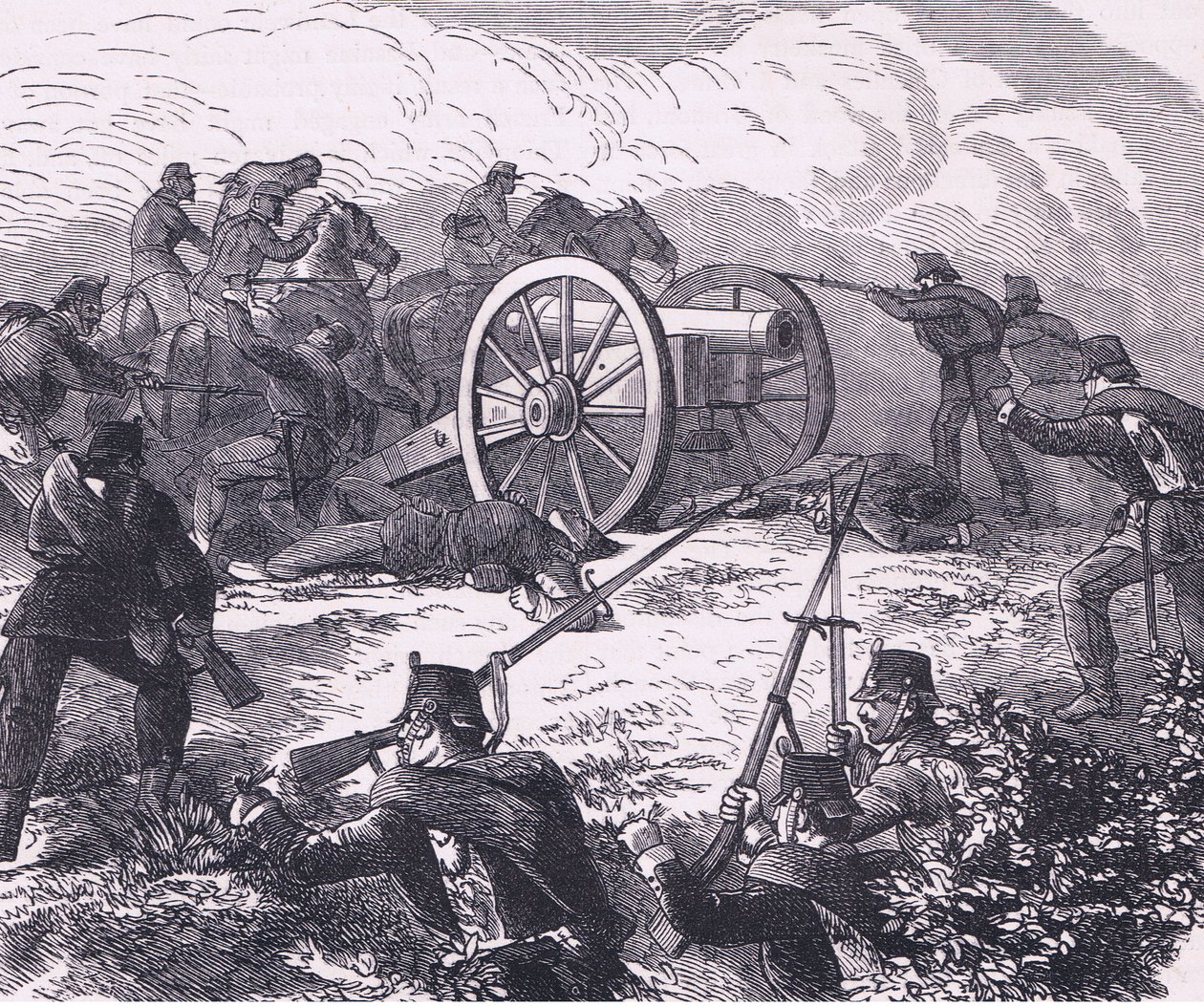 Capture of a field gun, Cassells History of the War between France and Germany publicerad av Cassell and Company Limited, ca 1890 (litho) av German School