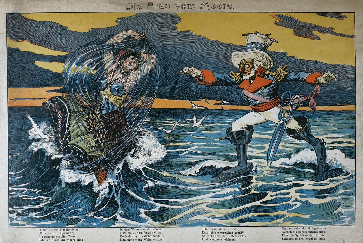 Karikatyr om det spansk-amerikanska kriget, 1898 av German School