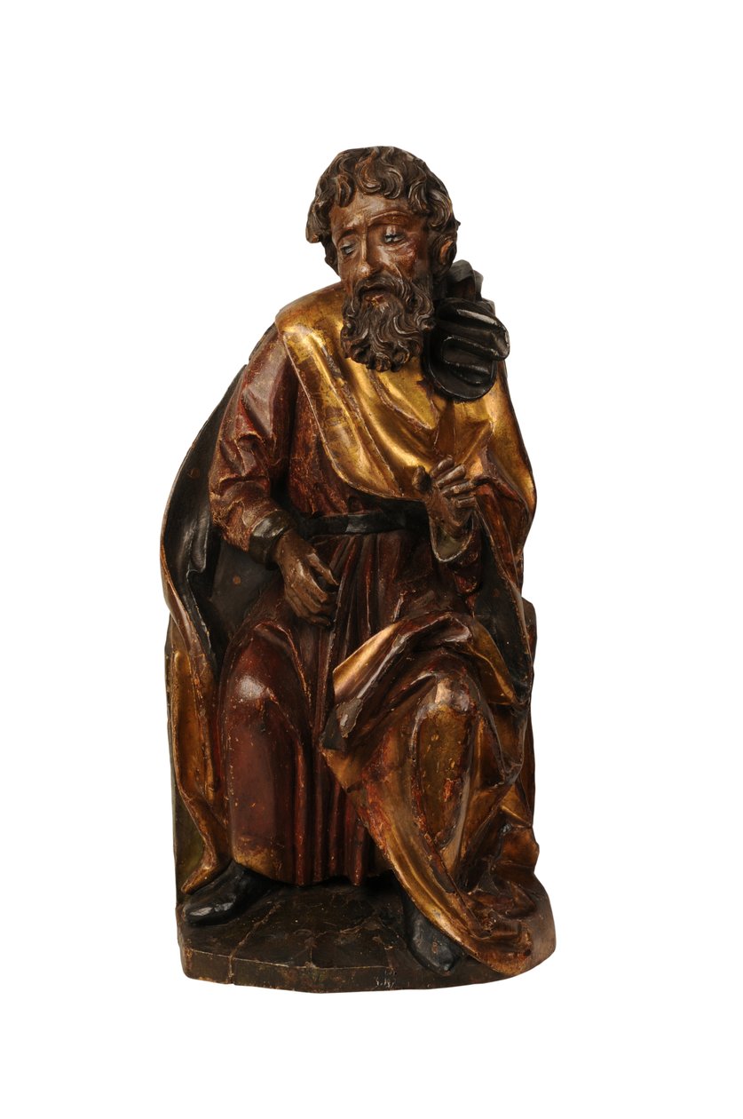Ristade kalkträskulptur av en profet, Schwabisk ca 1500 (limewood) av German School