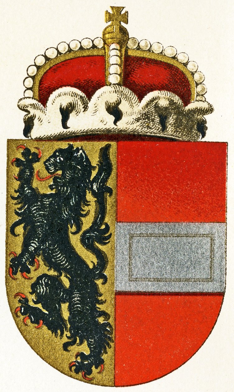 Salzburgs vapen, med en prinshatt vilande på skölden, ca 1898 av German School