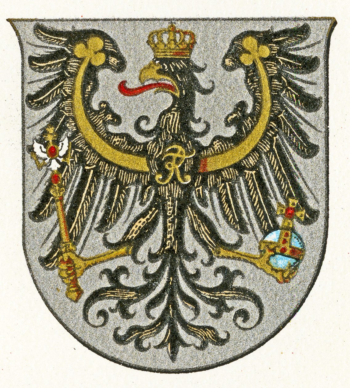 Konungariket Preussens och senare provinsen Ostpreussens vapen, ca 1898 av German School