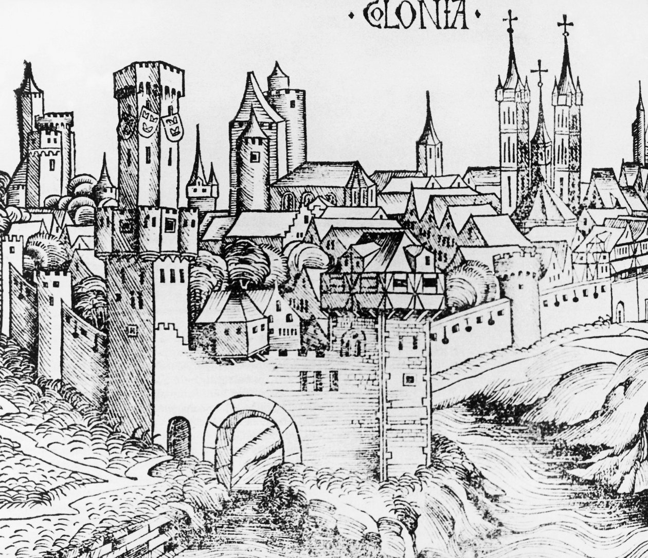 Köln, träsnitt, Tyskland av German School