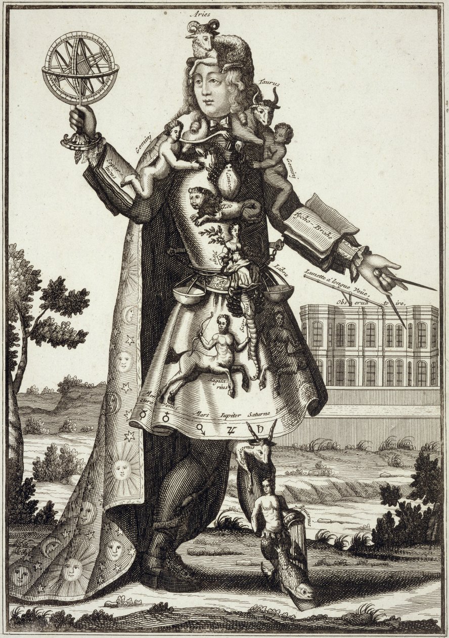 Kostym för en astrolog, pub. av Gerard Valck (16512-1726) c.1690 av German School