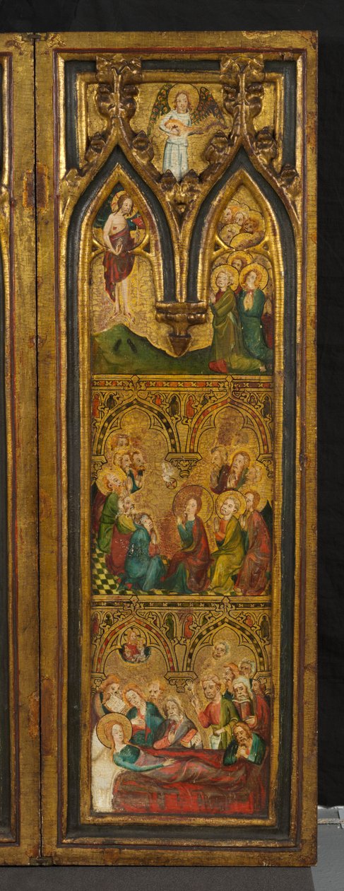 Crucifixion triptyk (tidigare känd som Estouteville Triptych) (höger flygel), c.1374 (tempera på panel) av German School