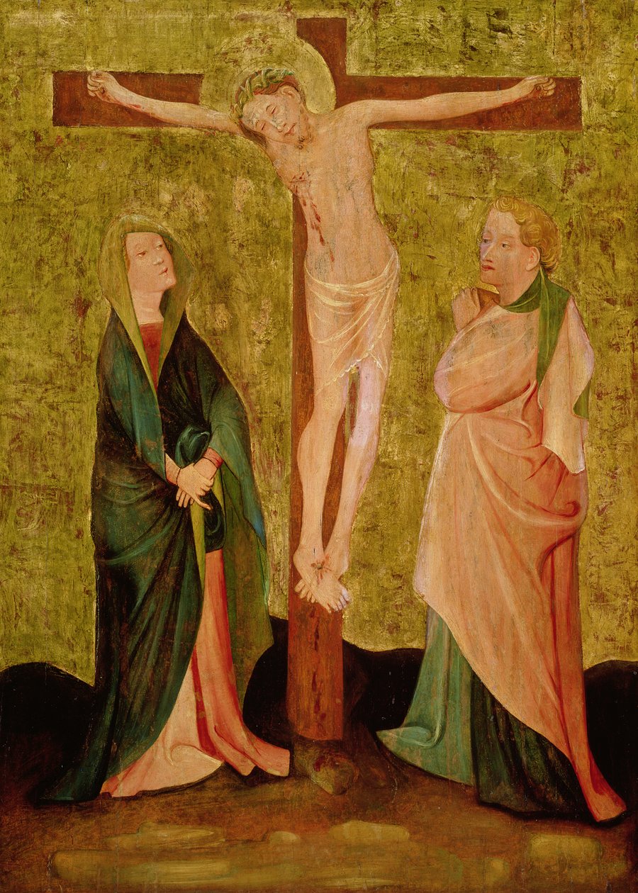 Korsfästelse med Maria och Johannes av German School