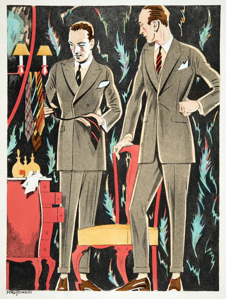 Der Arbiter, outfits av Fasskessel & Muntmann, från Styl, pub.1922 (pochoirtryck) av German School