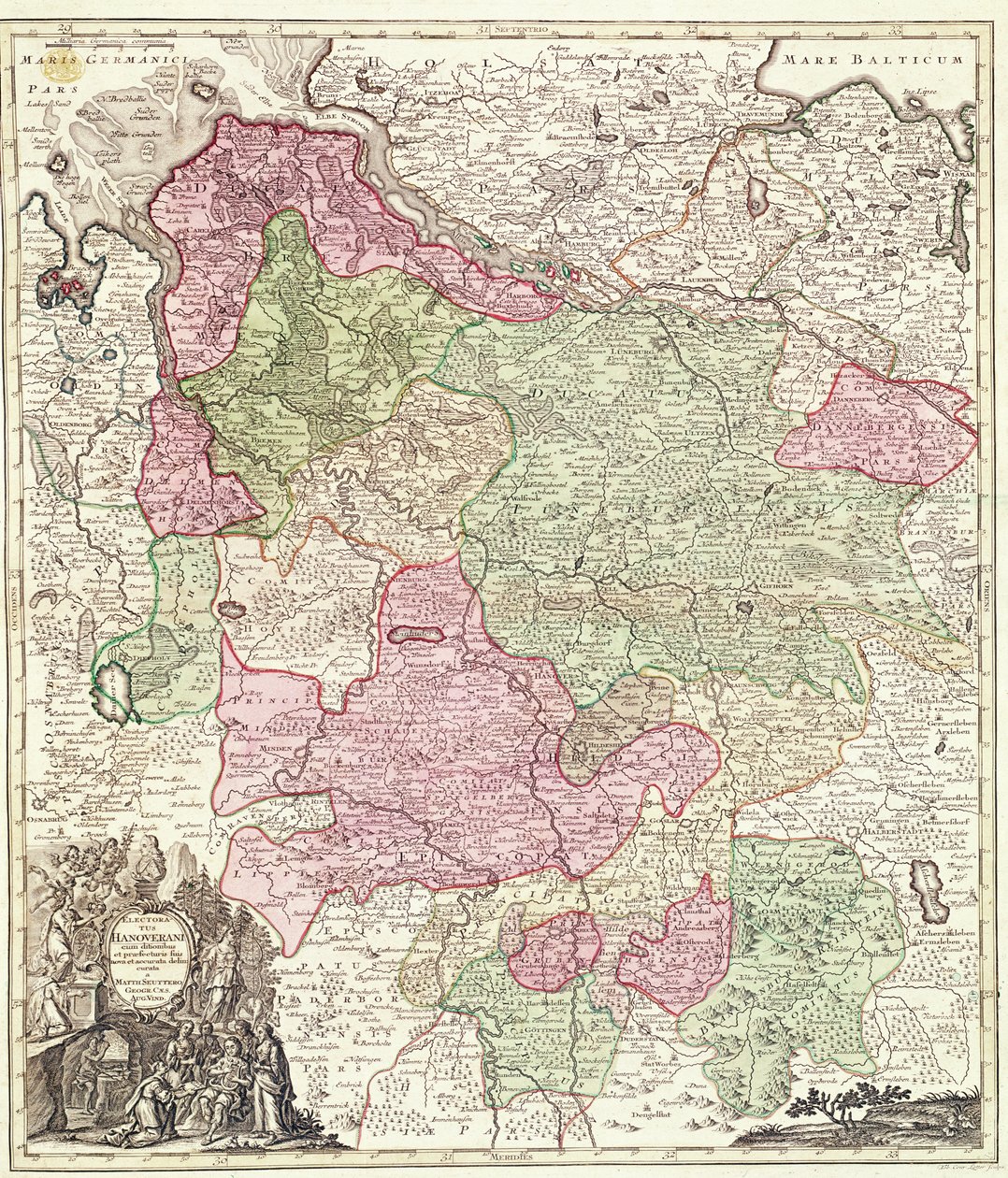Electorate of Hannover (färggravyr) av German School