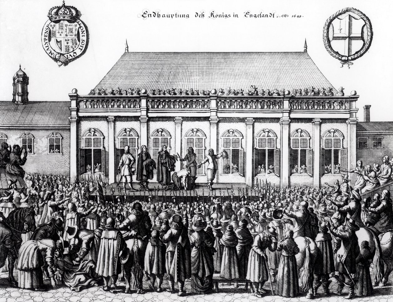 Avrättning av Charles I (1600-49) i Whitehall, 30 januari 1649 av German School