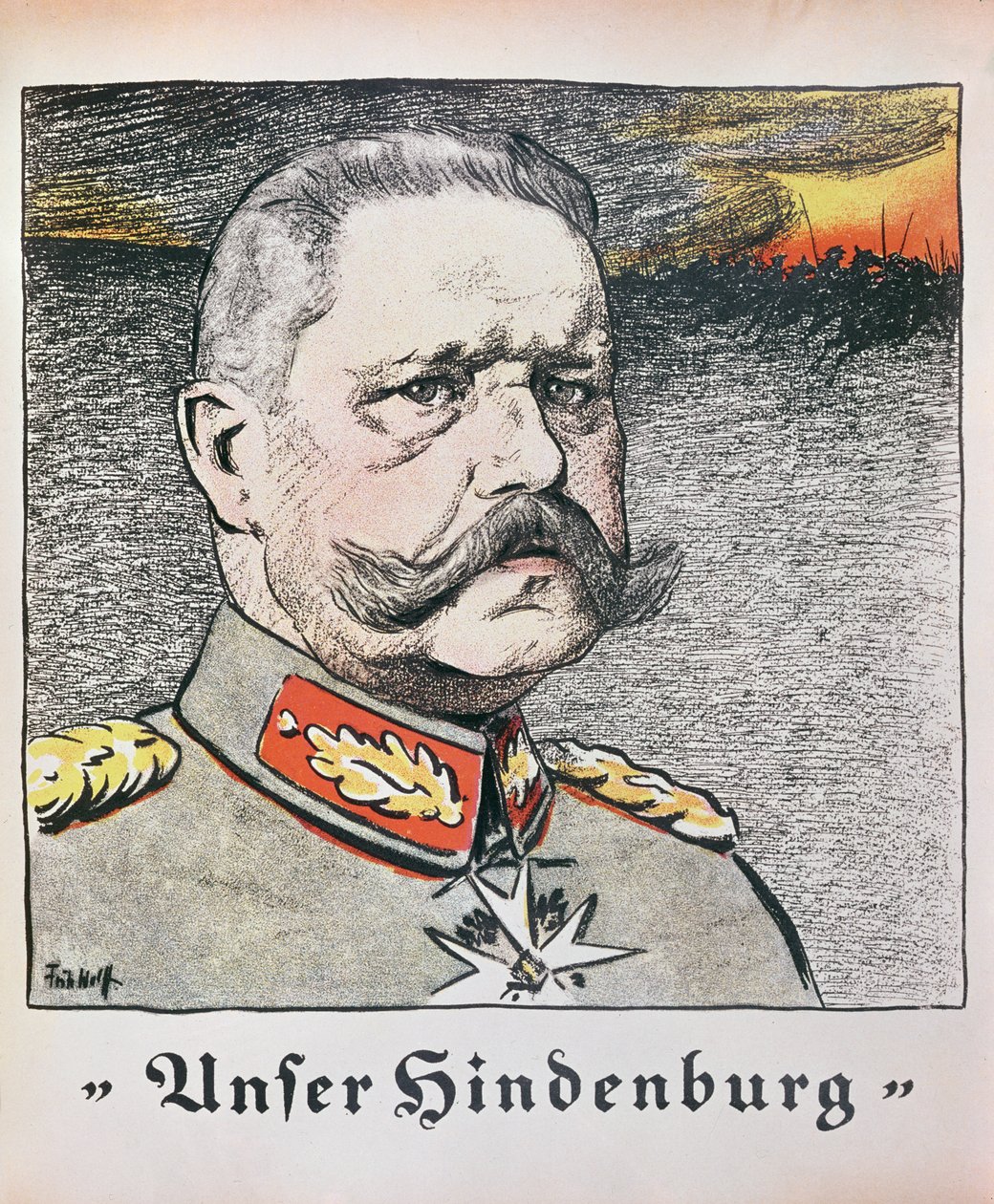 Fältmarskalk Paul Von Hindenburg (1857-1934) 1914 av German School