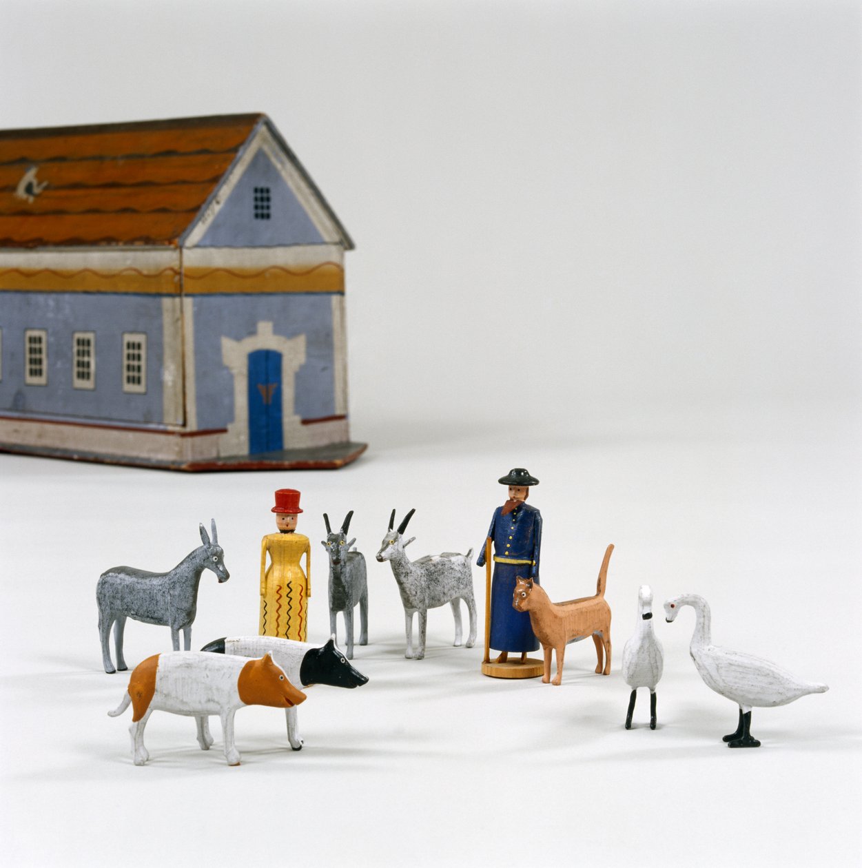 Figurer framför en Noaks ark, ca 1840 (målat trä) av German School