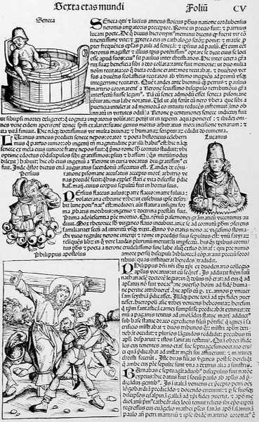 Folio CV, från Liber Chronicarum av Hartmann Schedel (1440-1514) 1493 av German School