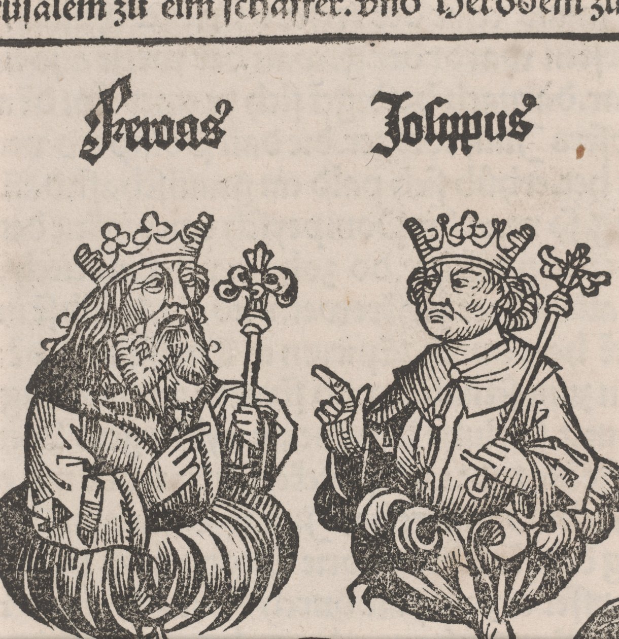 Fragment av illustration från Nürnbergkrönikan av German School