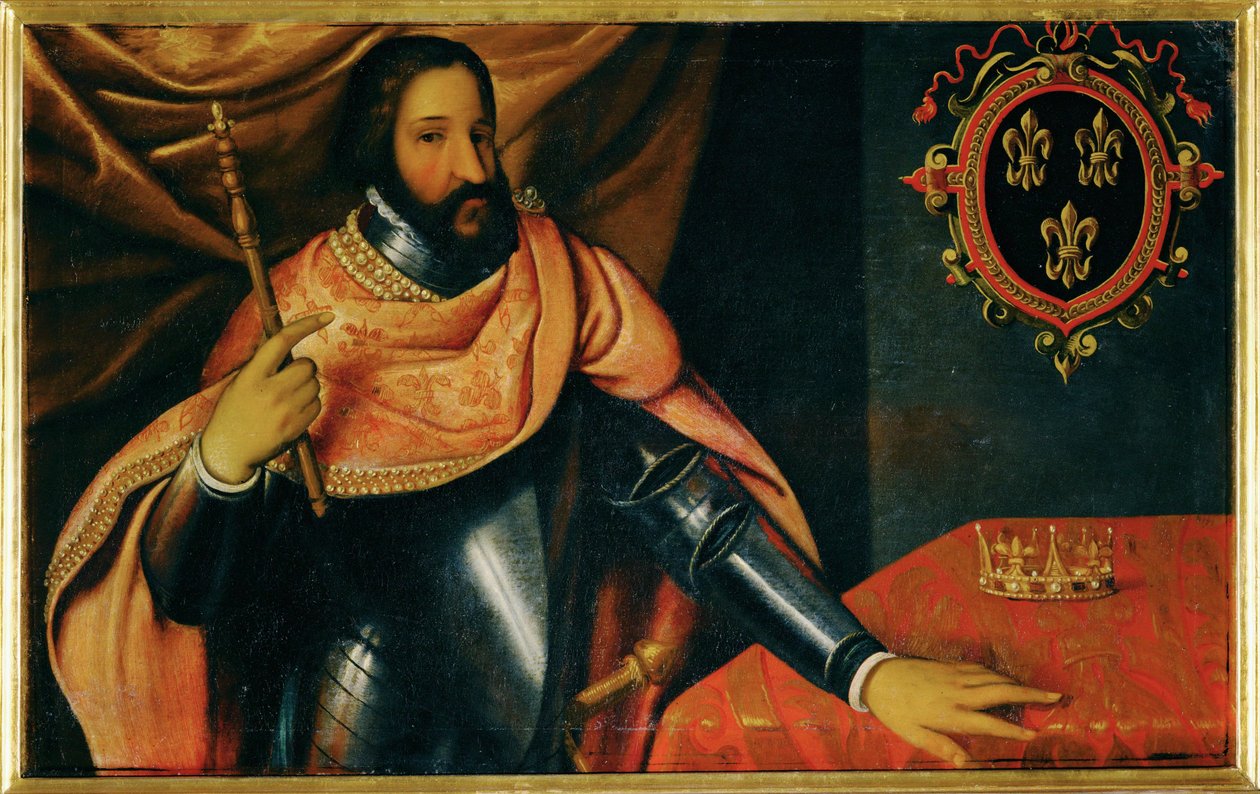 Francois I, kung av Frankrike ... (målning på duk) av German School