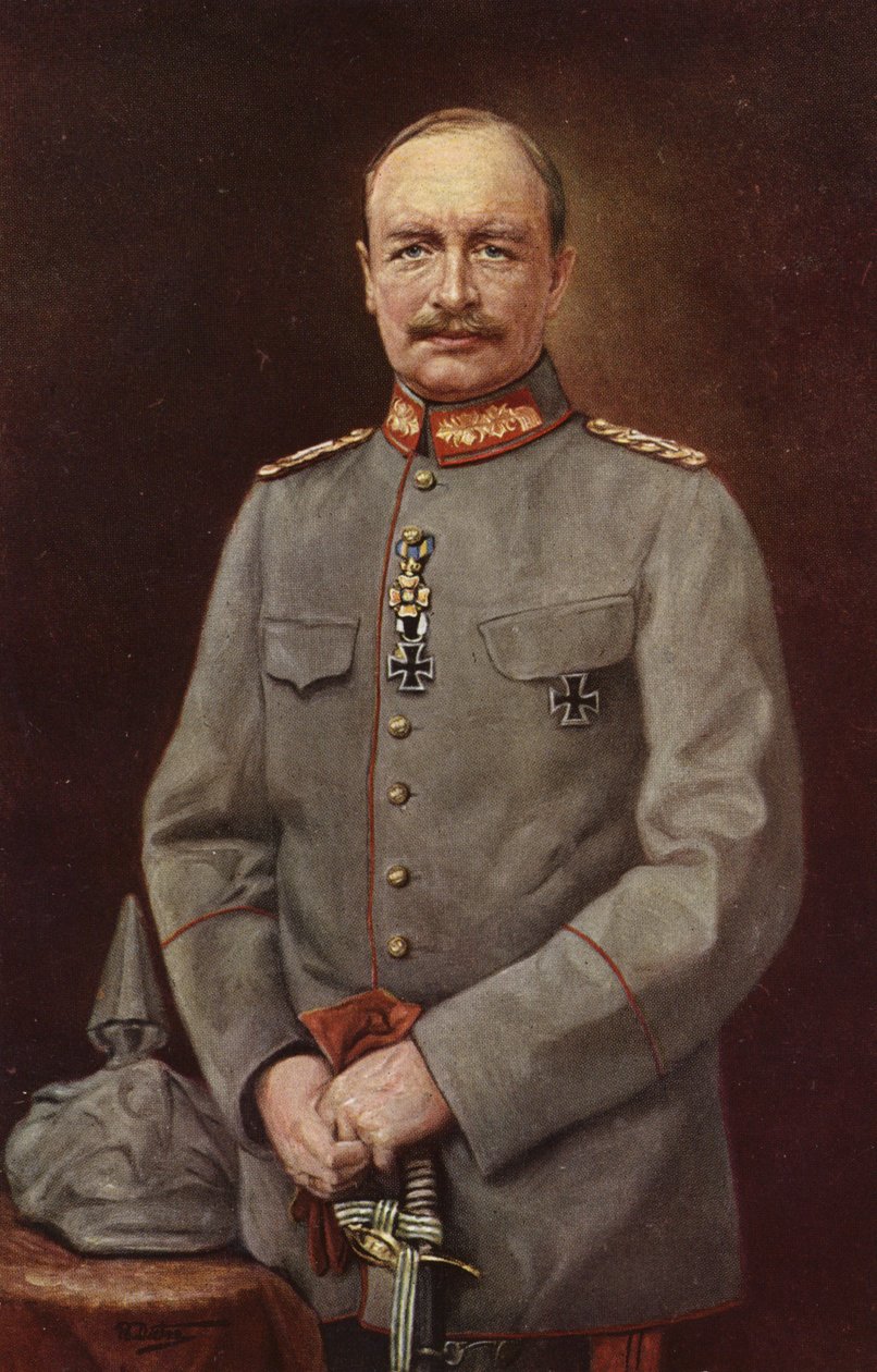 Fredrik August III, den siste kungen av Sachsen (färglitografi) av German School