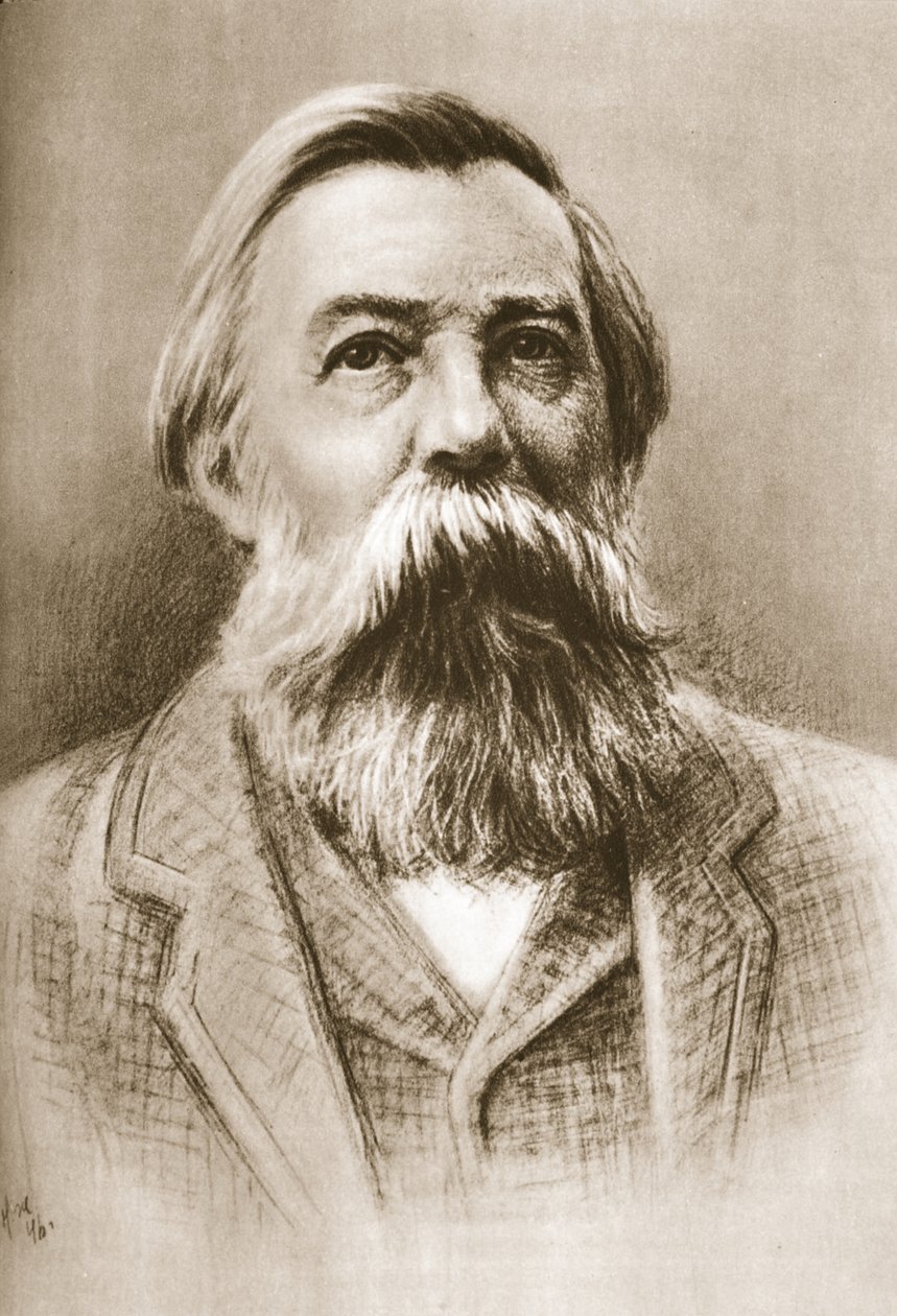 Frederick Engels (sepiafoto) av German School