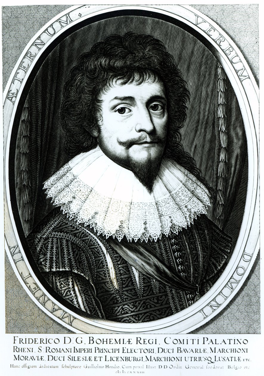 Fredrik V (1596-1632), kung av Böhmen, kurfurste av Rhen, graverad av Willem Hondius (ca 1597-c.1660), 1633 av German School