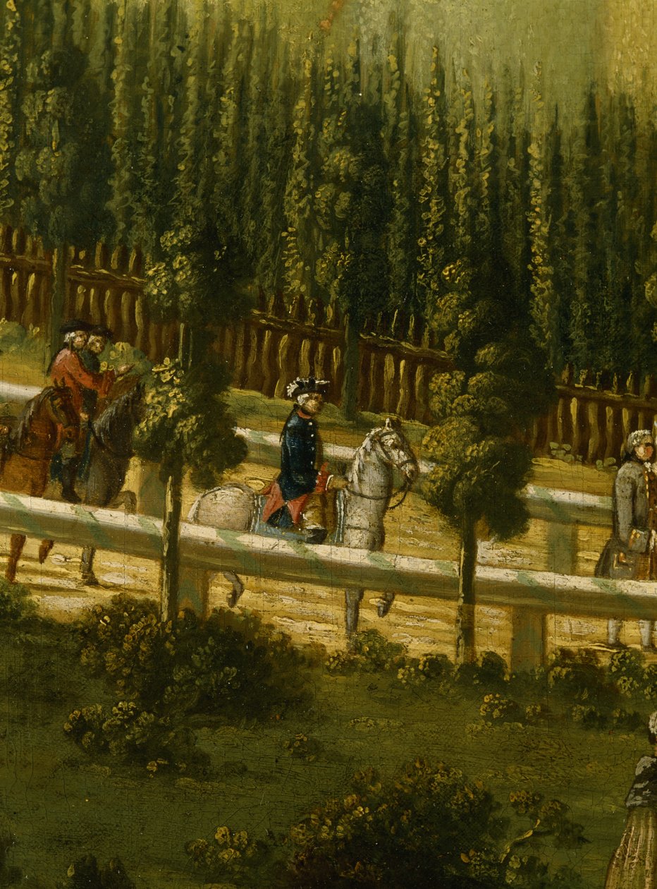 Fredrik den store till häst i Maulbeerallee nära Sanssouci, 1770 av German School