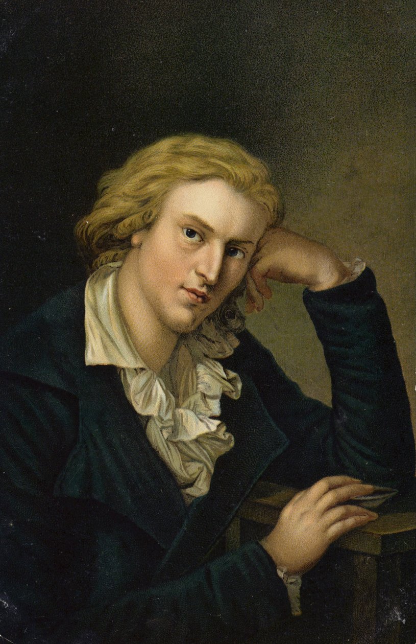 Friedrich von Schiller (1759-1805), tysk poet, filosof, historiker och dramatiker (chromolitho) av German School