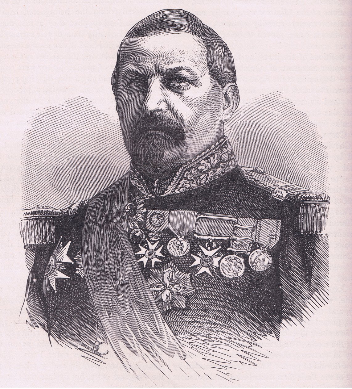 General Vinoy, Cassells historia om kriget mellan Frankrike och Tyskland publicerad av Cassell and Company Limited, ca 1890 (lito) av German School