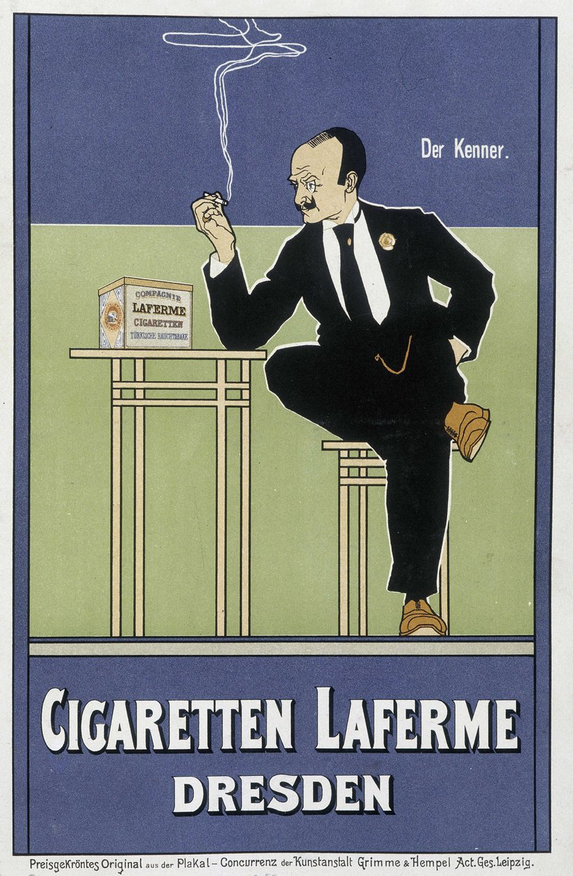 Tysk reklam för cigaretter Laferme av German School