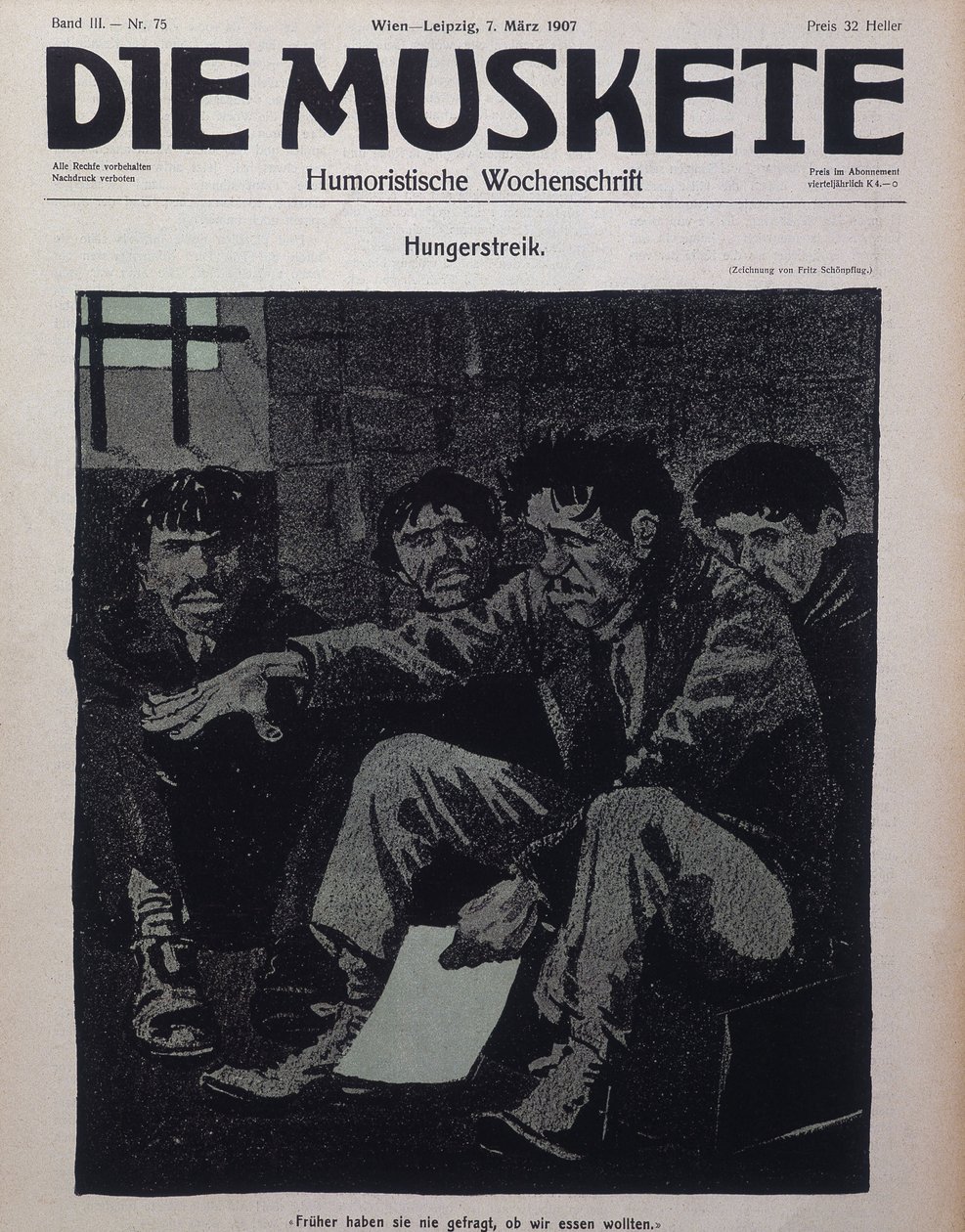 Den tyska komeditidningen Die Muskete publicerades 1907. av German School