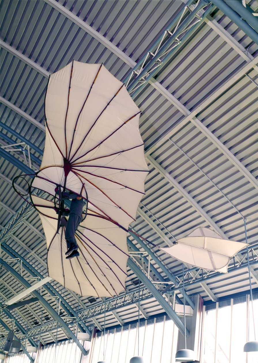 Segelflygplan tillverkad för Otto Lilienthal (1848-96) c.1891 (bomull och trä) (se även 56774) av German School