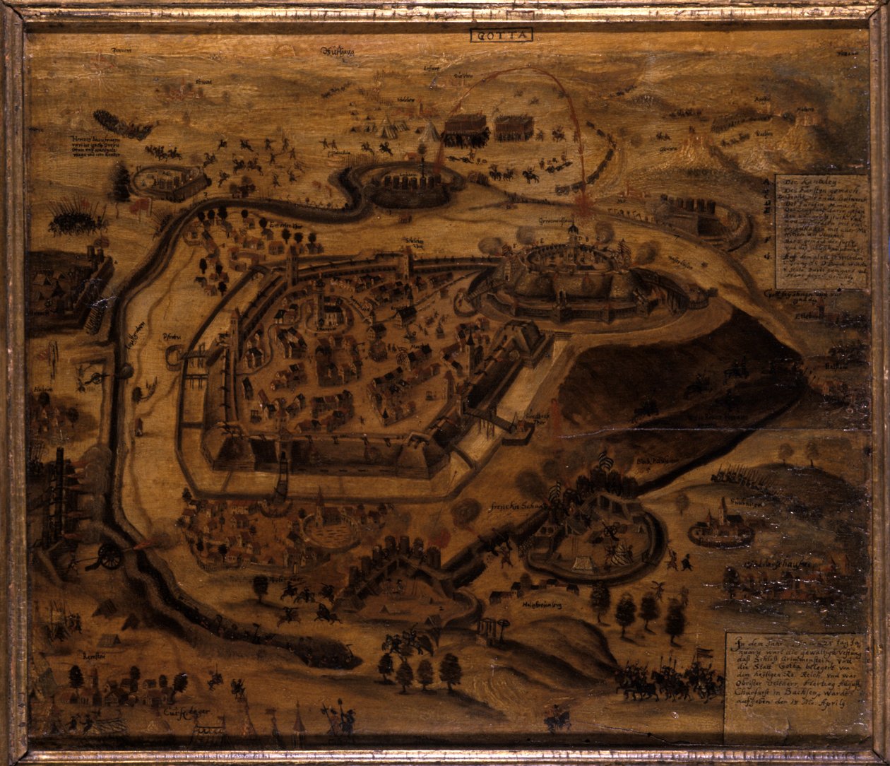 Gotha under belägringen av Grimmenstein, 1567 av German School