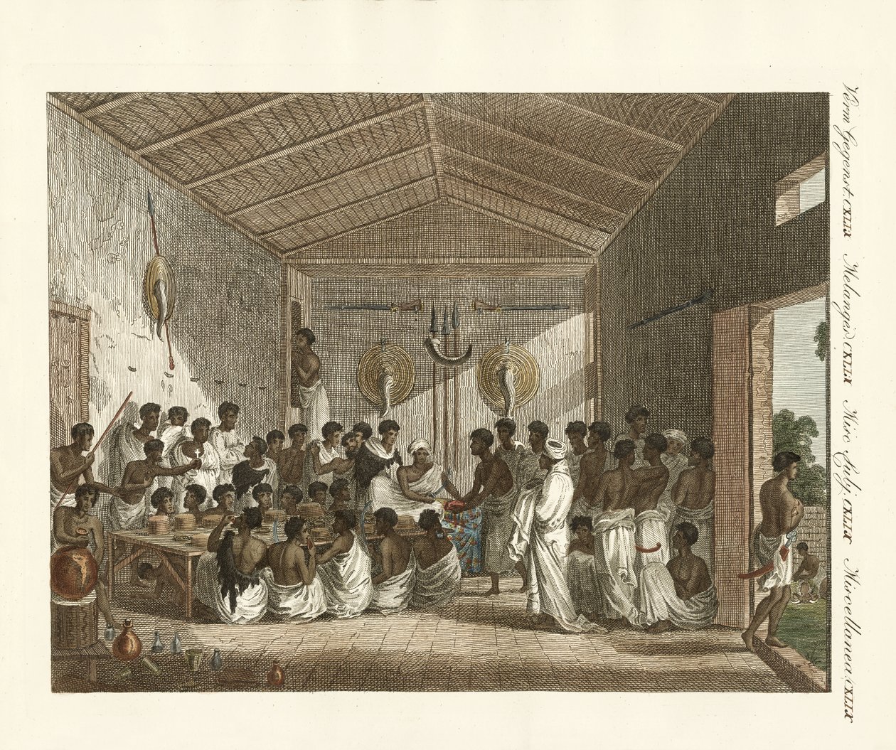 Stora symposier av Ras of Tiger i Abessinien (färgad gravyr) av German School