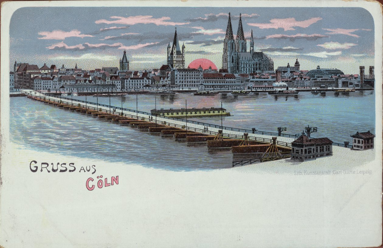 Gratulationskort från Köln, före 1900 av German School