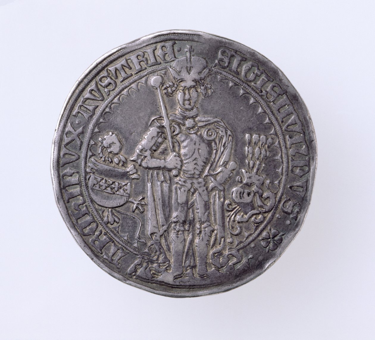 Guildiner (talare) av Sigismund (1439-96) Greve av Tirol, Hall Mint, 1486 (framsidan) (silver) (för baksidan se 168059) av German School
