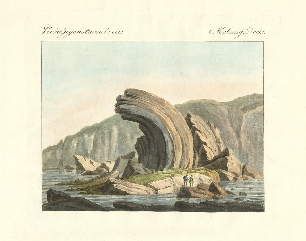 Hooky gnejs, på Lewis (färgad gravyr) av German School