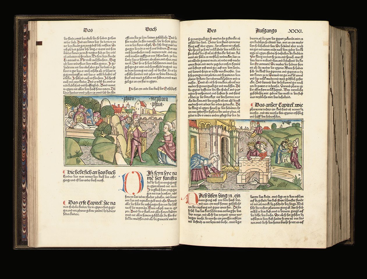 Upplyst kopia av den 9:e upplagan av Bibeln på tyska, Anton Koberger, Nürnberg, 1483 av German School