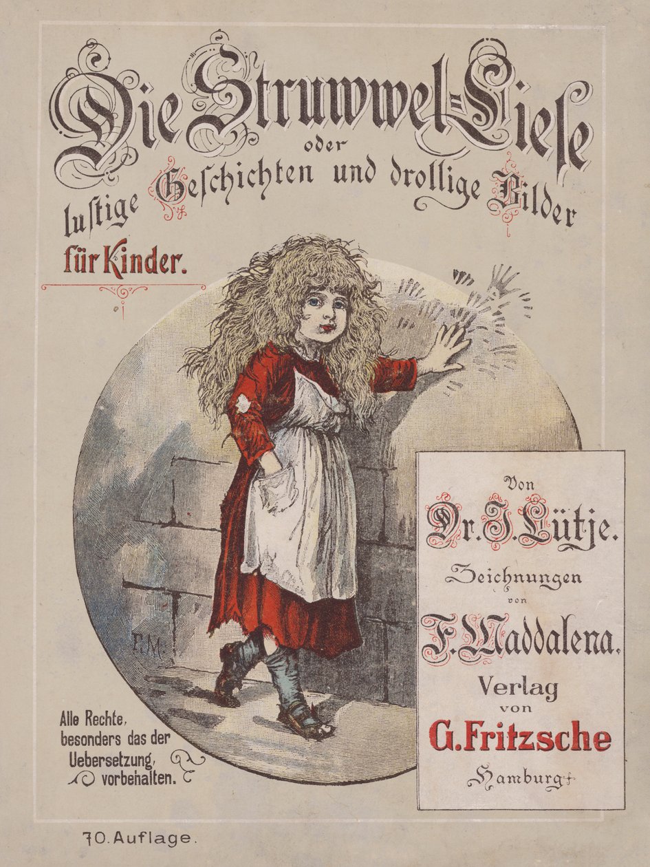 Illustration till Die Struwwel-Liese (färglitografi) av German School
