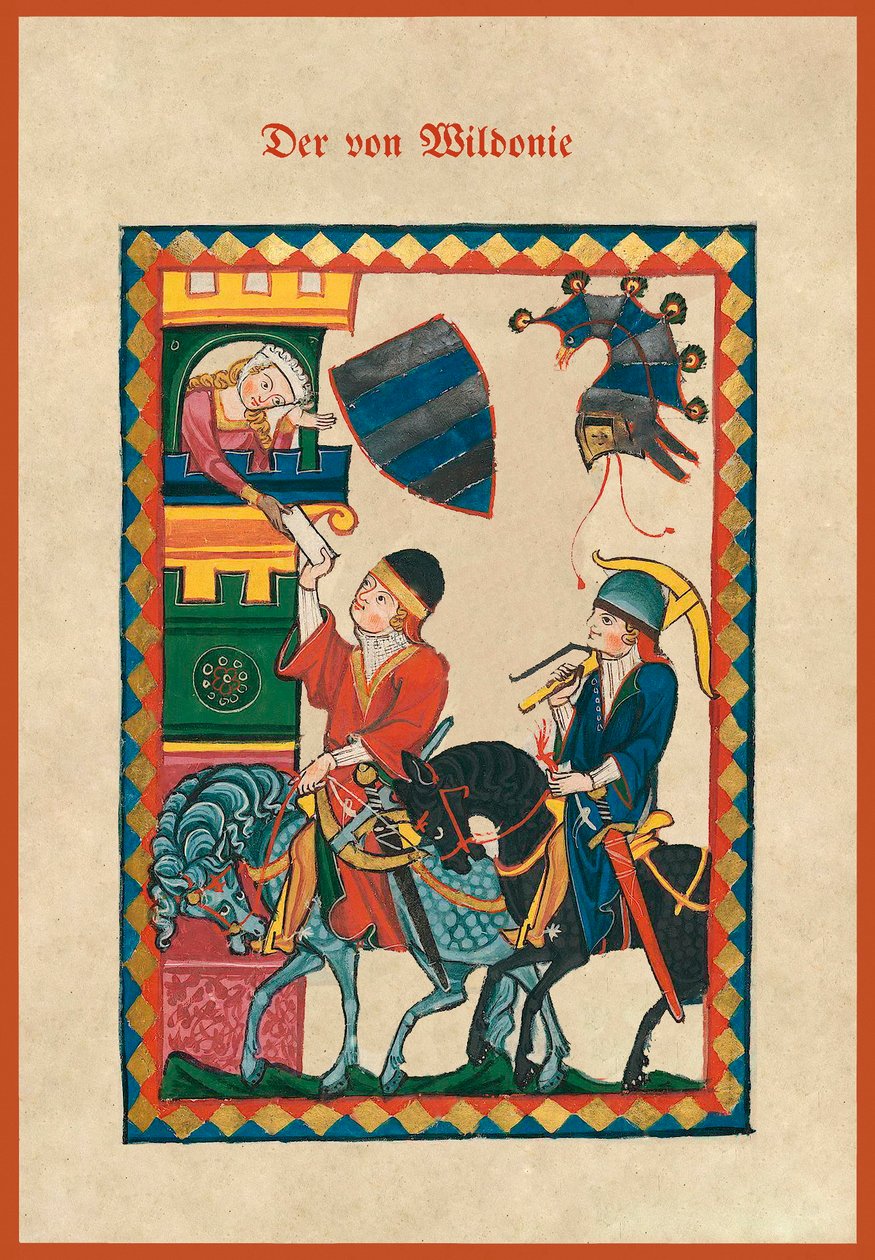 Illustration från en medeltida sångbok av German School
