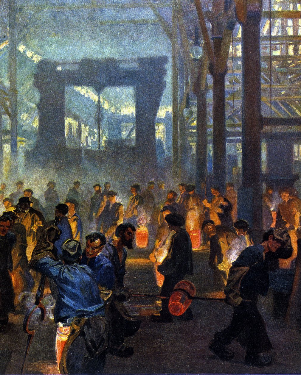 Interiör i en metallurgifabrik 1908. Enligt Jugend av German School