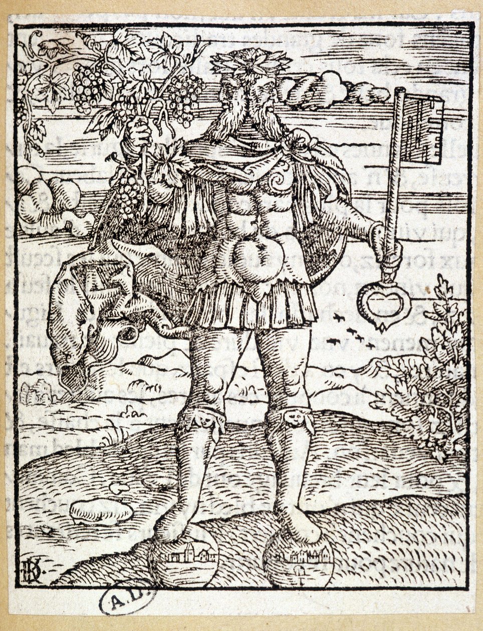 Janus (med en nyckel i ena handen och en vinranka i den andra) - Tyskland av German School